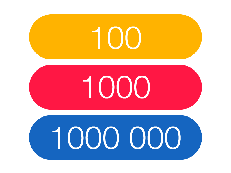 Norwegian for One hundred, one thousand, one million